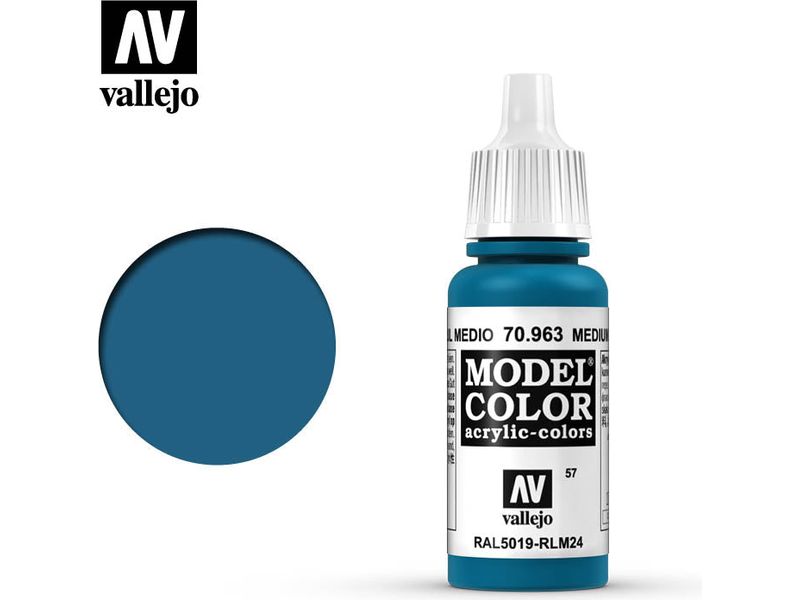 Paints and Paint Accessories Acrylicos Vallejo - Medium Blue - 70 963 - Cardboard Memories Inc.