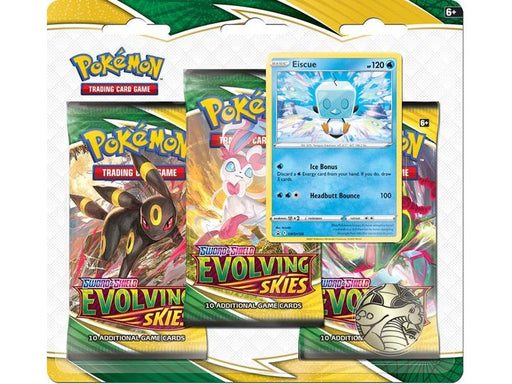 Trading Card Games Pokemon - Sword and Shield - Evolving Skies - 3 Pack Blister - Eiscue - Cardboard Memories Inc.