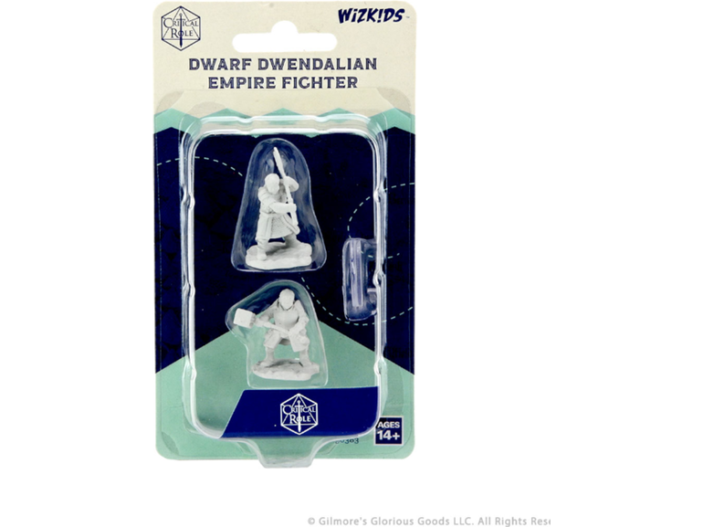Role Playing Games Wizkids - Critical Roll - Unpainted Miniatures - Dwarf Empire Fighter Female - 90383 - Cardboard Memories Inc.