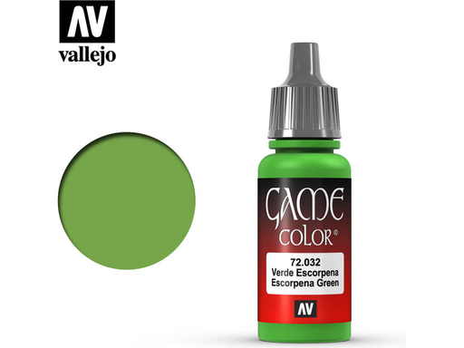 Paints and Paint Accessories Acrylicos Vallejo - Escorpena Green - 72 032 - Cardboard Memories Inc.