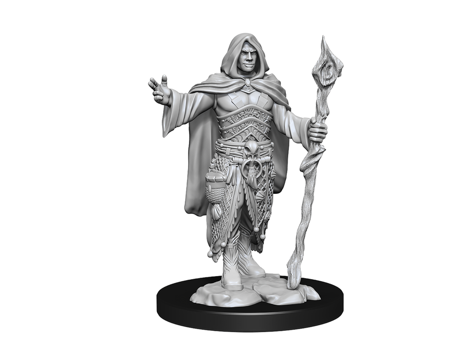 Role Playing Games Wizkids - Dungeons and Dragons - Unpainted Miniature - Nolzurs Marvellous Miniatures - Human Druid Male - 90221 - Cardboard Memories Inc.