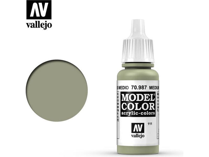 Paints and Paint Accessories Acrylicos Vallejo - Medium Grey - 70 987 - Cardboard Memories Inc.