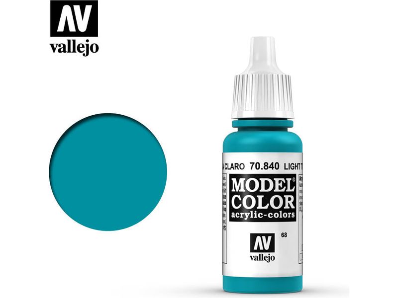 Paints and Paint Accessories Acrylicos Vallejo - Light Turquoise - 70 840 - Cardboard Memories Inc.