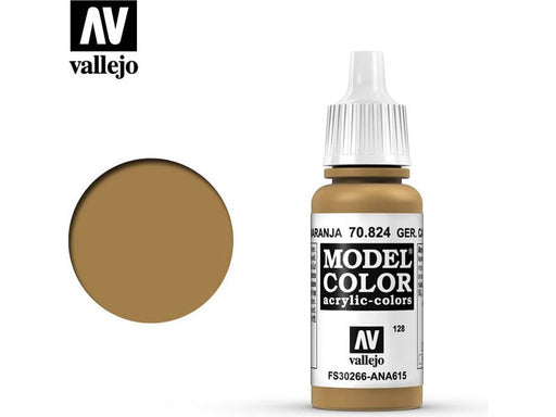 Paints and Paint Accessories Acrylicos Vallejo - German Camouflage Orange Ochre - 70 824 - Cardboard Memories Inc.