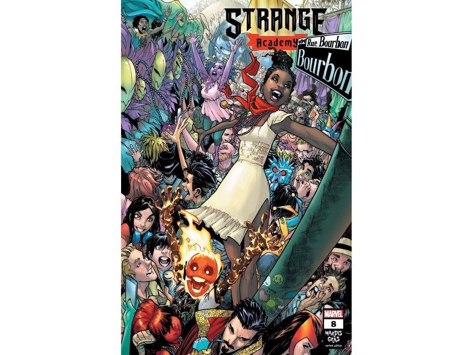 Comic Books Marvel Comics - Strange Academy 008 - Ramos Mardi Gras Variant Edition (Cond. VF-) - 5131 - Cardboard Memories Inc.