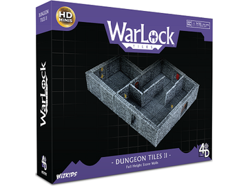 Role Playing Games Wizkids - 4D Tiles - Warlock Dungeon Tiles II: Full Height Stone Walls - Cardboard Memories Inc.