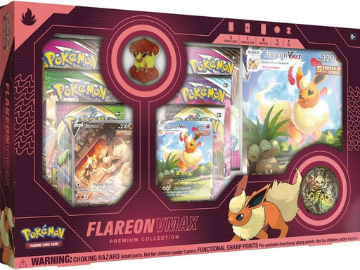 Trading Card Games Pokemon - Eevee Evolution - Flareon V-Max - Premium Collection Box - Cardboard Memories Inc.