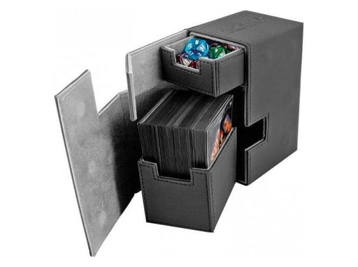 Supplies Ultimate Guard - Flip N Tray Case - Black Xenoskin - 80 - Cardboard Memories Inc.
