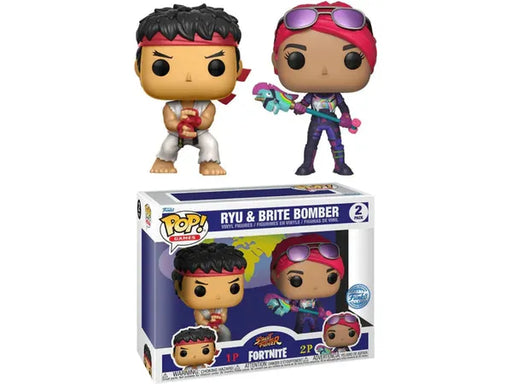 Action Figures and Toys POP! - Games - Street Fighter Fortnite - Ryu and Brite Bomber - Cardboard Memories Inc.