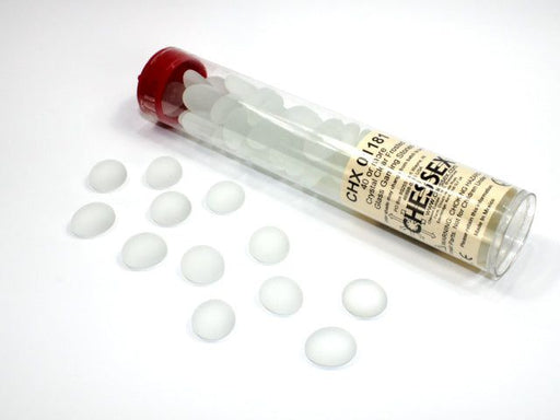 Dice Chessex Dice - Glass Stones - Crystal Frosted Clear - Set of 40 - CHX 01181 - Cardboard Memories Inc.