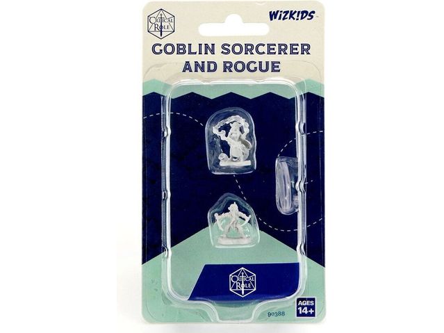 Role Playing Games Wizkids - Critical Roll - Unpainted Miniatures - Goblin Sorcerer and Rogue Female - 90388 - Cardboard Memories Inc.