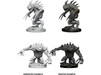 Role Playing Games Wizkids - Dungeons and Dragons - Unpainted Miniature - Nolzurs Marvellous Miniatures - Gray Slaad and Death Slaad - 73353 - Cardboard Memories Inc.