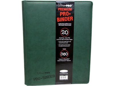 Supplies Ultra Pro - Leatherette Side-loading Premium Binder - Green - Cardboard Memories Inc.