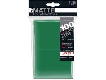 Supplies Ultra Pro - Deck Protectors - Standard Size - 100 Count Matte Green - Cardboard Memories Inc.