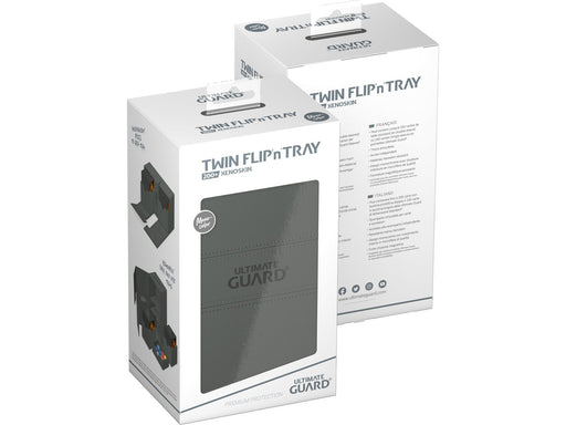 Supplies Ultimate Guard - Twin Flip N Tray Deck Case - Monocolor Grey Xenoskin - 200 - Cardboard Memories Inc.