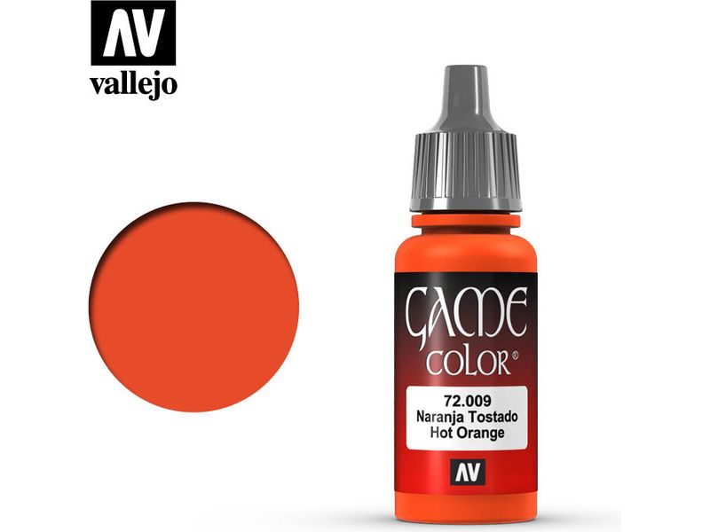 Paints and Paint Accessories Acrylicos Vallejo - Hot Orange - 72 009 - Cardboard Memories Inc.
