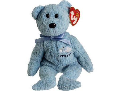 Plush TY Beanie Baby - Its A Boy Bear - Cardboard Memories Inc.
