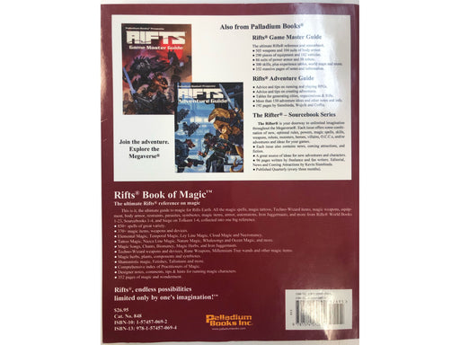 Role Playing Games Palladium - Rifts - Book of Magic - Softcover - Cardboard Memories Inc.
