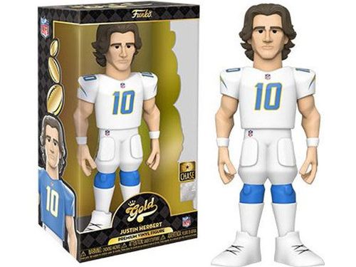 Action Figures and Toys Funko - Gold - Sports - NFL - Los Angeles Chargers - Justin Herbert - 12" Premium Figure - Chase - Cardboard Memories Inc.