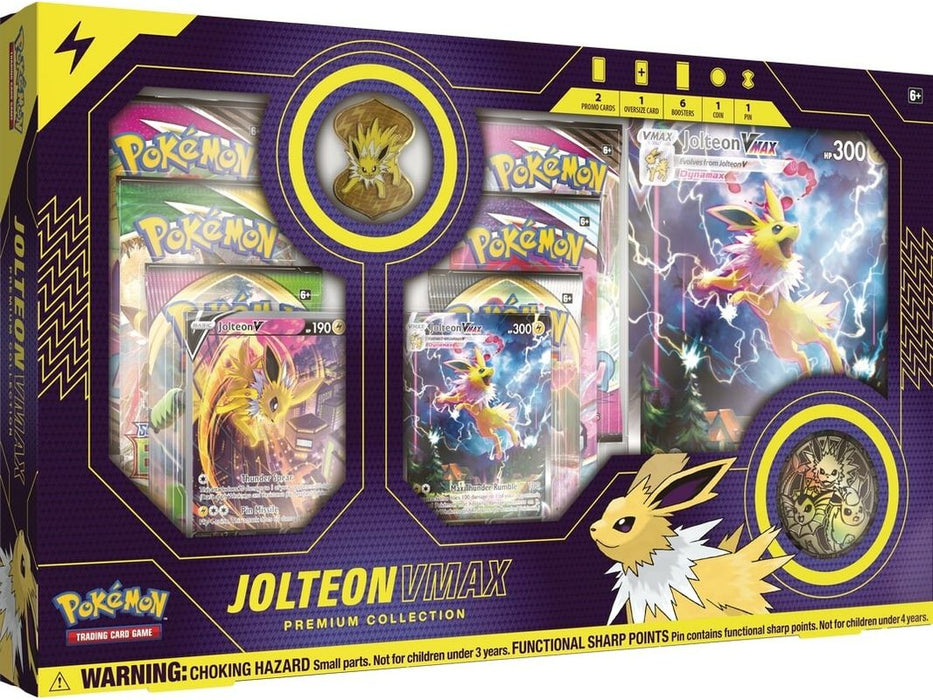 Trading Card Games Pokemon - Eevee Evolution - Jolteon V-Max - Premium Collection Box - Cardboard Memories Inc.