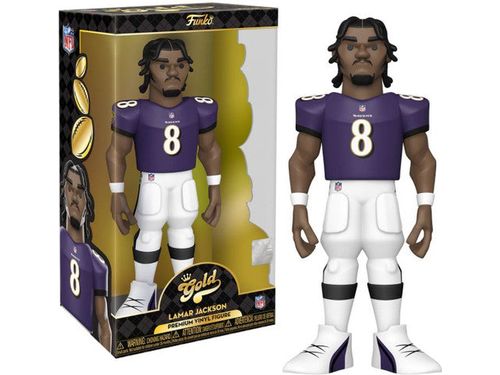 Action Figures and Toys Funko - Gold - Sports - NFL - Baltimore Ravens - Lamar Jackson - 12" Premium Figure - Cardboard Memories Inc.