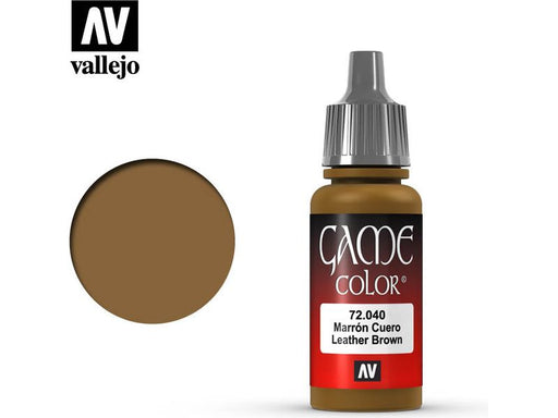 Paints and Paint Accessories Acrylicos Vallejo - Leather Brown - 72 040 - Cardboard Memories Inc.