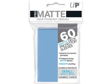 Supplies Ultra Pro - Deck Protectors - Small Yu-Gi-Oh! Size - 60 Count Pro-Matte - Light Blue - Cardboard Memories Inc.
