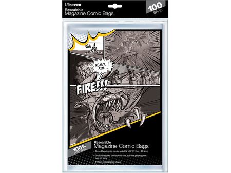 Supplies Ultra Pro - Magazine Bags - Resealable - Package of 100 - Cardboard Memories Inc.