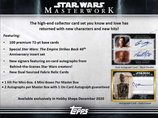 Non Sports Cards Topps - 2020 - Star Wars - Masterwork - Hobby Box - Cardboard Memories Inc.