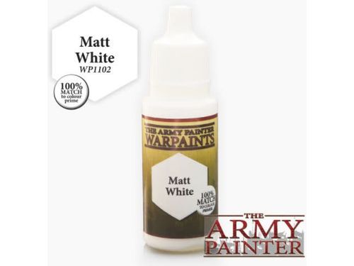 Paints and Paint Accessories Army Painter - Warpaints - Matt White - Cardboard Memories Inc.