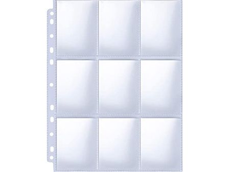 Unclassified Binder Pages - 9 Pocket Stitched - Package of 100 - Cardboard Memories Inc.