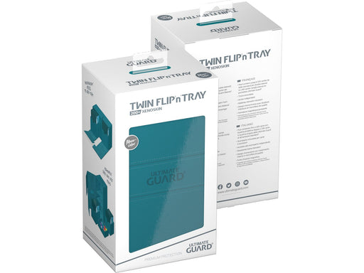 Supplies Ultimate Guard - Twin Flip N Tray Deck Case - Monocolor Petrol Xenoskin - 200 - Cardboard Memories Inc.