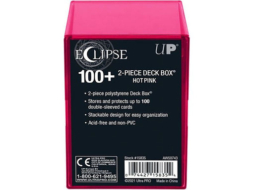 Supplies Ultra Pro - Eclipse - 2 Piece Box - 100 Count - Hot Pink - Cardboard Memories Inc.