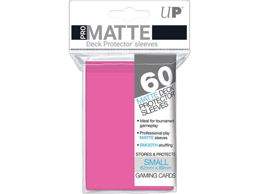 Supplies Ultra Pro - Deck Protectors - Small Yu-Gi-Oh! Size - 60 Count Pro-Matte - Pink - Cardboard Memories Inc.