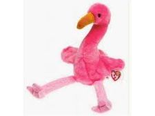 Plush TY Beanie Buddy - Pinky the Flamingo - Cardboard Memories Inc.