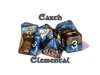 Dice Gate Keeper Games - Halfsies Dice - Cerulean Blue and Terran Brown - Earth Elemental - Set of 7 - Cardboard Memories Inc.