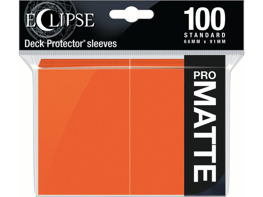 Supplies Ultra Pro - Eclipse Matte Deck Protectors - Standard Size - 100 Count Pumpkin Orange - Cardboard Memories Inc.