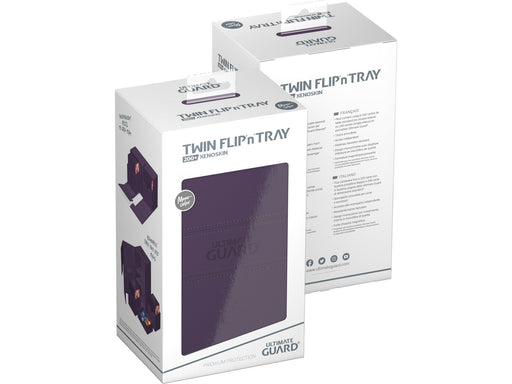 Supplies Ultimate Guard - Twin Flip N Tray Deck Case - Monocolor Purple Xenoskin - 200 - Cardboard Memories Inc.