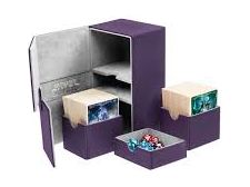 Supplies Ultimate Guard - Twin Flip N Tray Xenoskin - Purple - 160 - Cardboard Memories Inc.