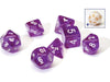 Dice Sirius Dice - 7 Die Set - Translucent Purple Resin - Cardboard Memories Inc.
