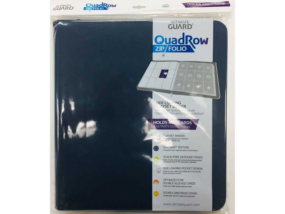 Supplies Ultimate Guard - QuadRow ZipFolio Playset Binder - Dark Blue - Cardboard Memories Inc.
