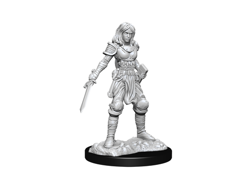 Role Playing Games Paizo - Pathfinder - Unpainted Miniatures - Deep Cuts - Female Human Fighter - 90326 - Cardboard Memories Inc.