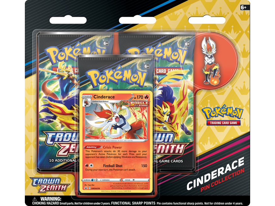Trading Card Games Pokemon - Crown Zenith - Pin Collection - Cinderace - Cardboard Memories Inc.