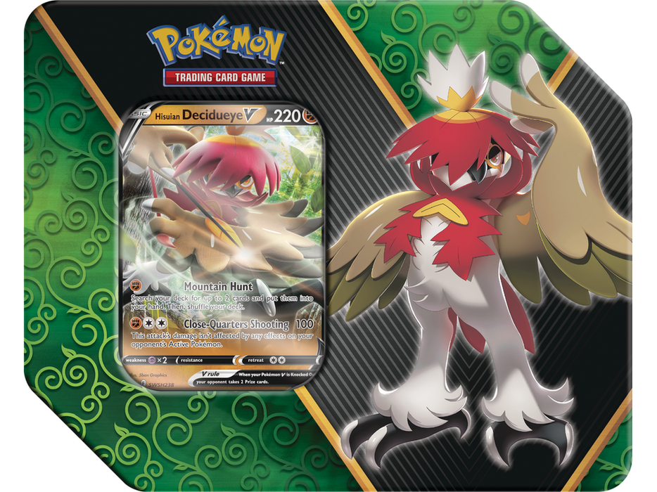 Trading Card Games Pokemon - Divergent Powers Tin - Hisuian Decidueye V - Cardboard Memories Inc.