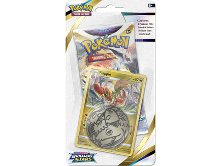 Trading Card Games Pokemon - Sword and Shield - Brilliant Stars - Checklane Blister Pack - Flapple - Cardboard Memories Inc.