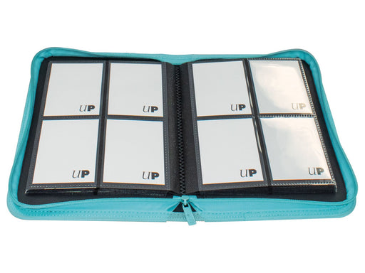 Supplies Ultra Pro - 4 Pocket Zip Binder Pro - Vivid - Light Blue - Cardboard Memories Inc.