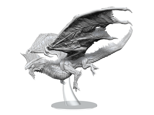 Role Playing Games Wizkids - Dungeons and Dragons - Unpainted Miniature - Nolzurs Marvellous Miniatures - Adult Silver Dragon - Cardboard Memories Inc.