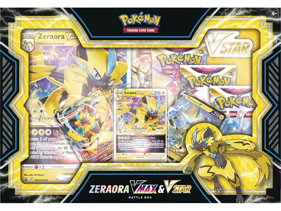 Trading Card Games Pokemon - VMax and VStar Zeraora - Premium Collection Box - Cardboard Memories Inc.