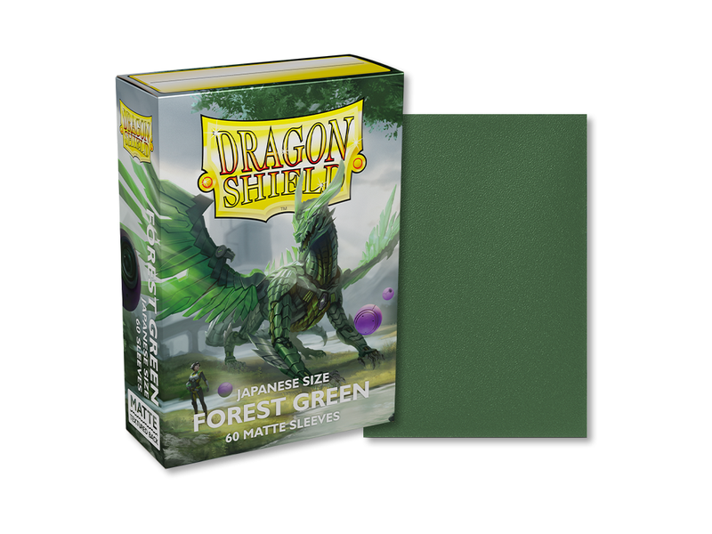 Supplies Arcane Tinmen - Dragon Shield Duel Sleeves - Forest Green Matte Japanese Size - 60 Count - Cardboard Memories Inc.