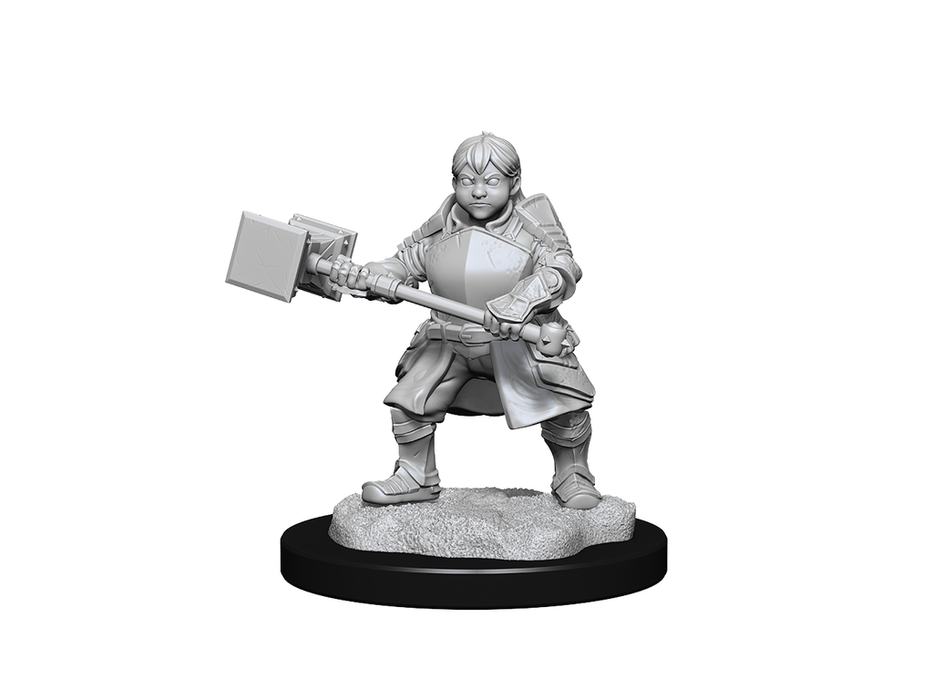 Role Playing Games Wizkids - Critical Roll - Unpainted Miniatures - Dwarf Empire Fighter Female - 90383 - Cardboard Memories Inc.